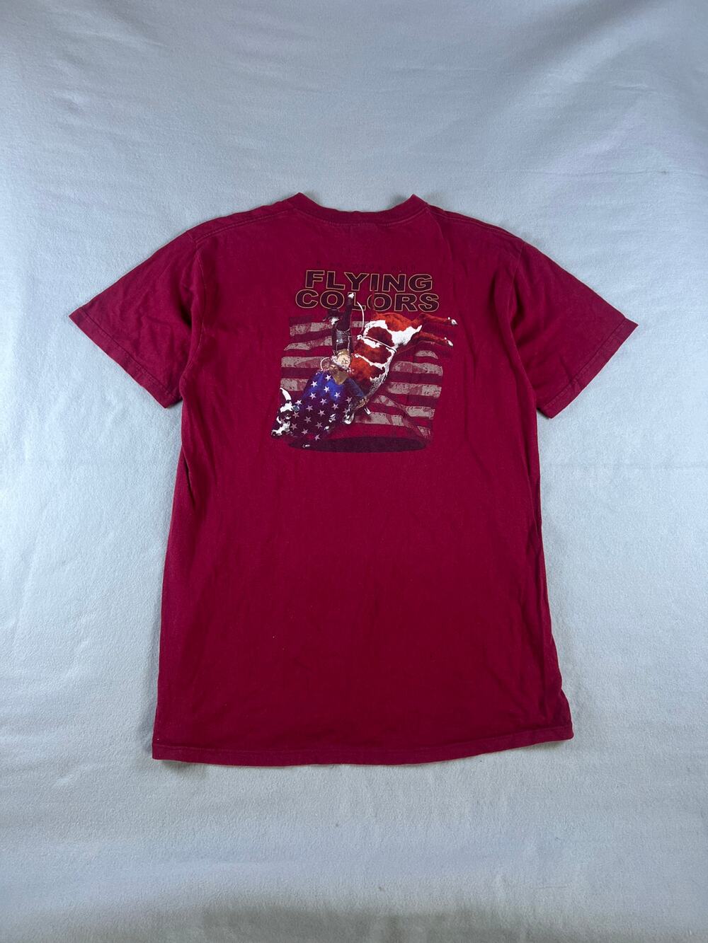 Wrangler Roddieo American Flag Shirt Adult Large Made in usa Rancher 90s vintage